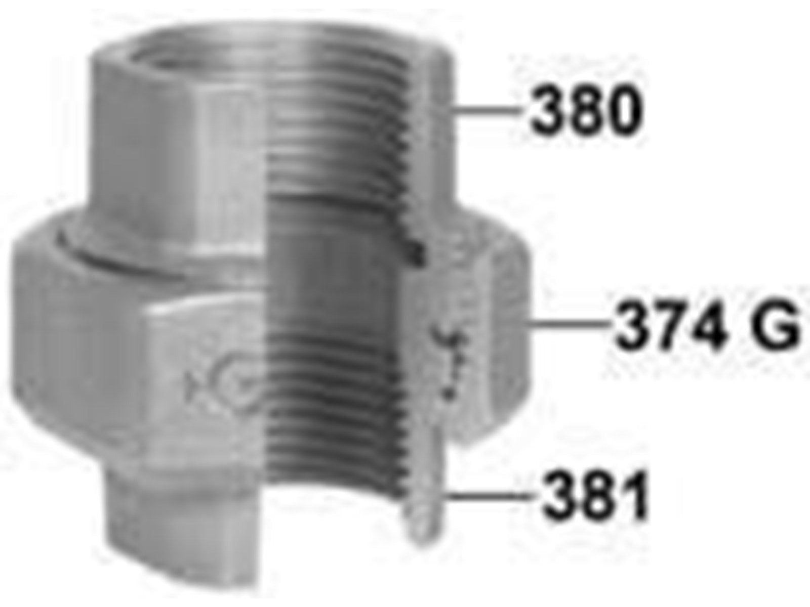 +GF+ Union galvanized for f taper seat 1 +GF+ Union galvanized for f taper seat 1